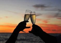 Champagne on ice ready for your romantic flight